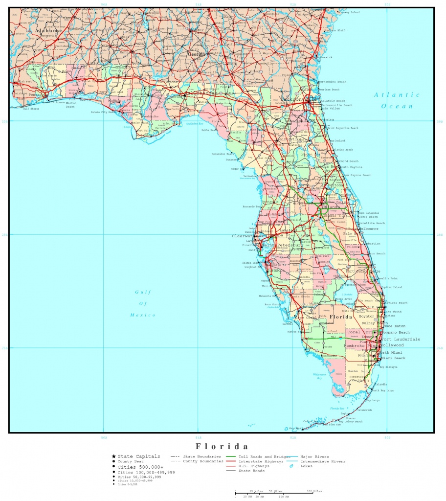 Florida Political Map - Laminated Florida Map