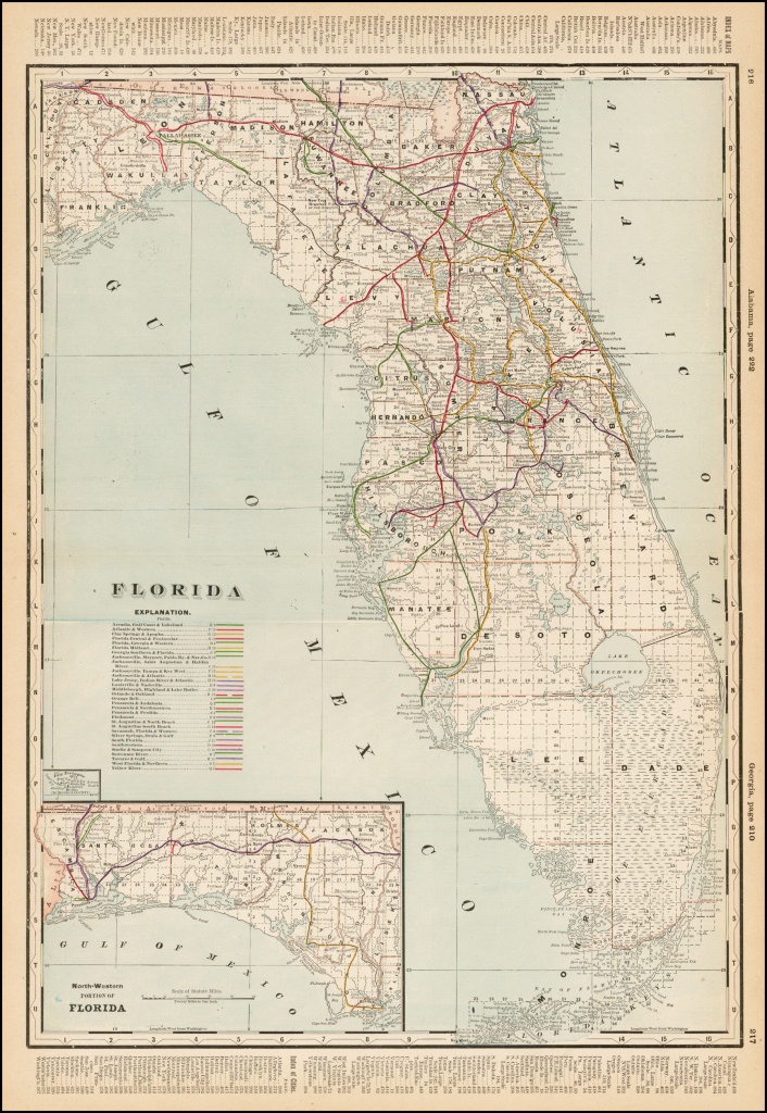 Florida [Railroad Map] - Barry Lawrence Ruderman Antique Maps Inc. - Florida Railroad Map