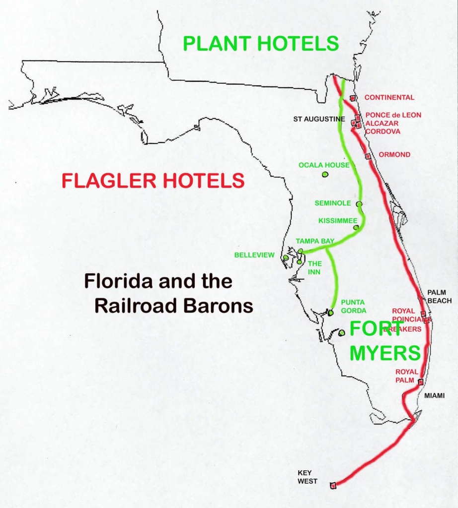 Florida Railroads In 1880-1900: | Railway Maps | Railroad Pictures - Florida Railroad Map