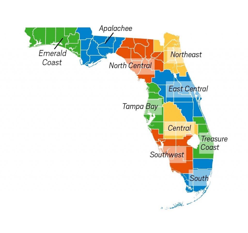 Florida Regional Councils Association (Frca)- Florida&amp;#039;s 10 Rpcs - Treasure Coast Florida Map