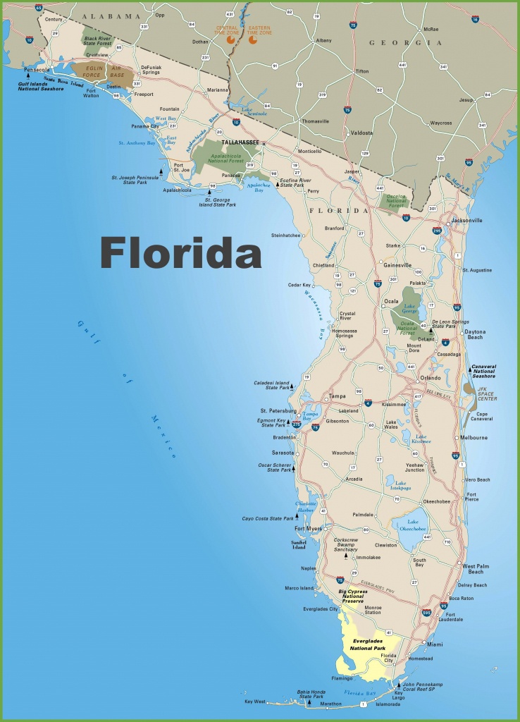 Florida Road Map - Detailed Road Map Of Florida