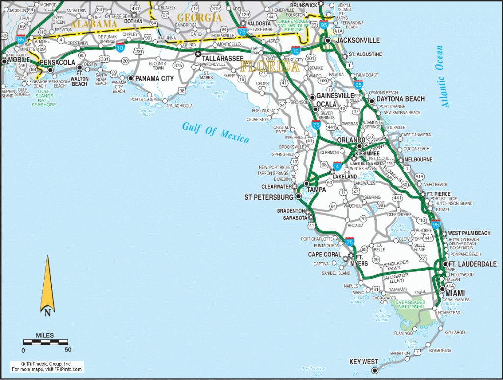 Florida Road Maps - Road Map Of North Florida