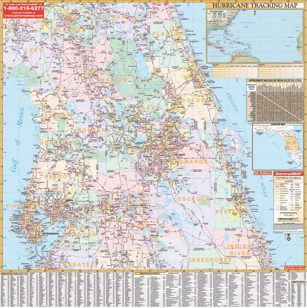 Florida State Central Wall Map – Kappa Map Group - Map Of Hernando County Florida