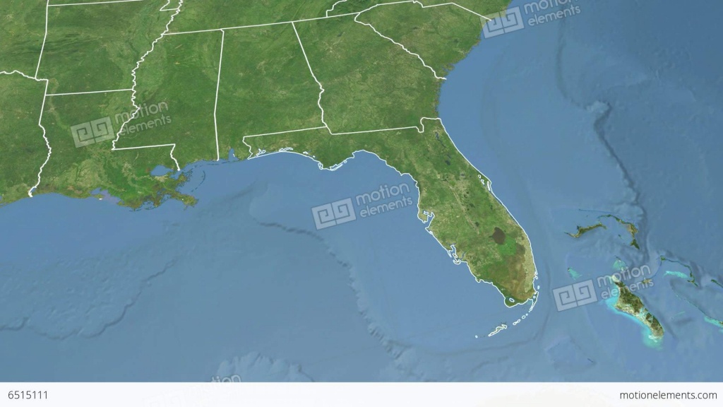 Florida State (Usa) Extruded. Satellite Map Stock Animation | 6515111 - Satellite Map Of Florida