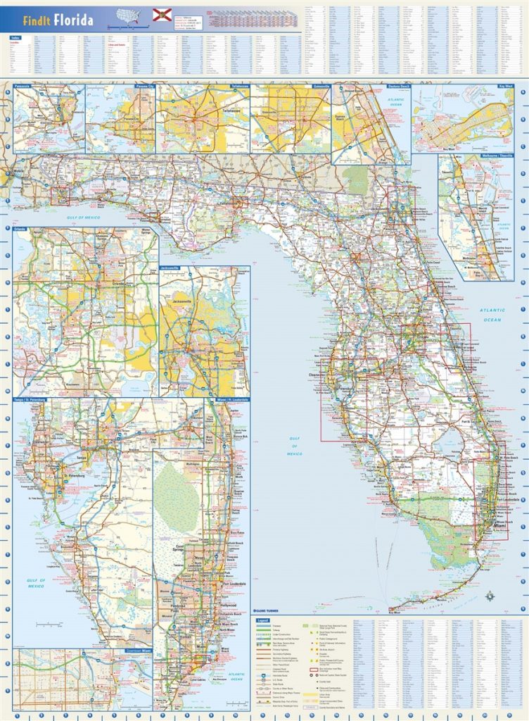 Florida State Wall Mapglobe Turner X Florida Rest Areas Map