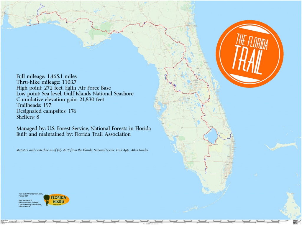 Florida Trail | Florida Hikes! - Christmas Florida Map