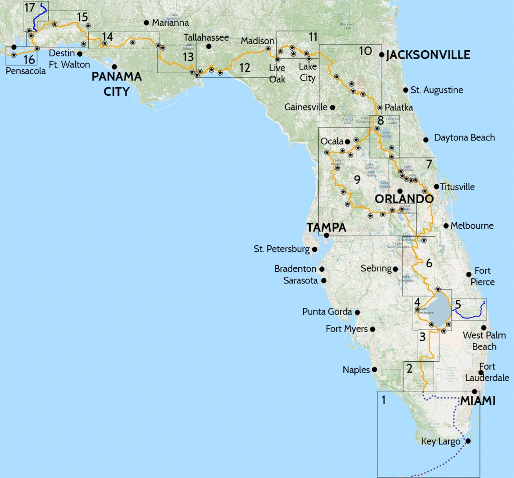 Florida Trail Hiking Guide | Florida Hikes! - Starke Florida Map