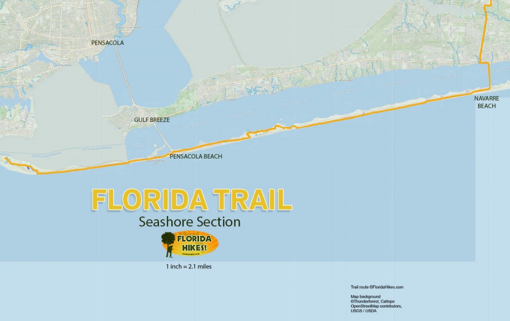 Florida Trail, Seashore | Florida Hikes! - Navarre Florida Map