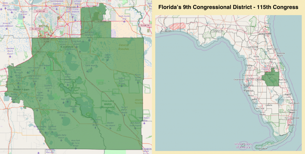 Florida&amp;#039;s 9Th Congressional District - Wikipedia - Florida Airparks Map