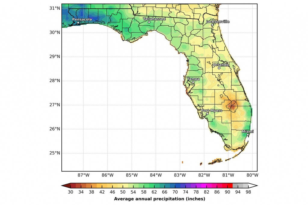 Florida&amp;#039;s Climate And Weather - Florida Temp Map