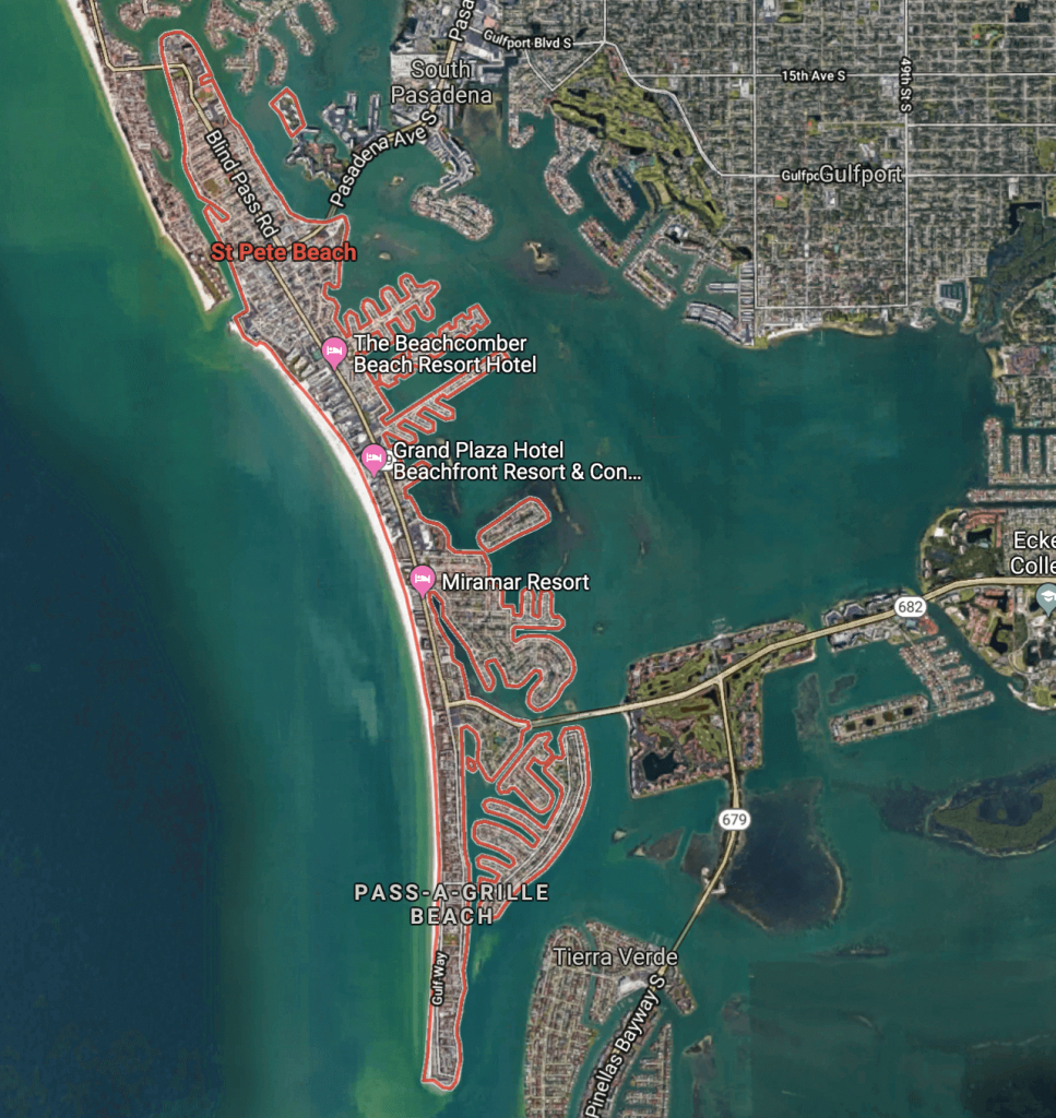 Florida&amp;#039;s Hidden Gem Beaches: Fort De Soto Park And St. Pete Beach - Google Maps St Pete Beach Florida