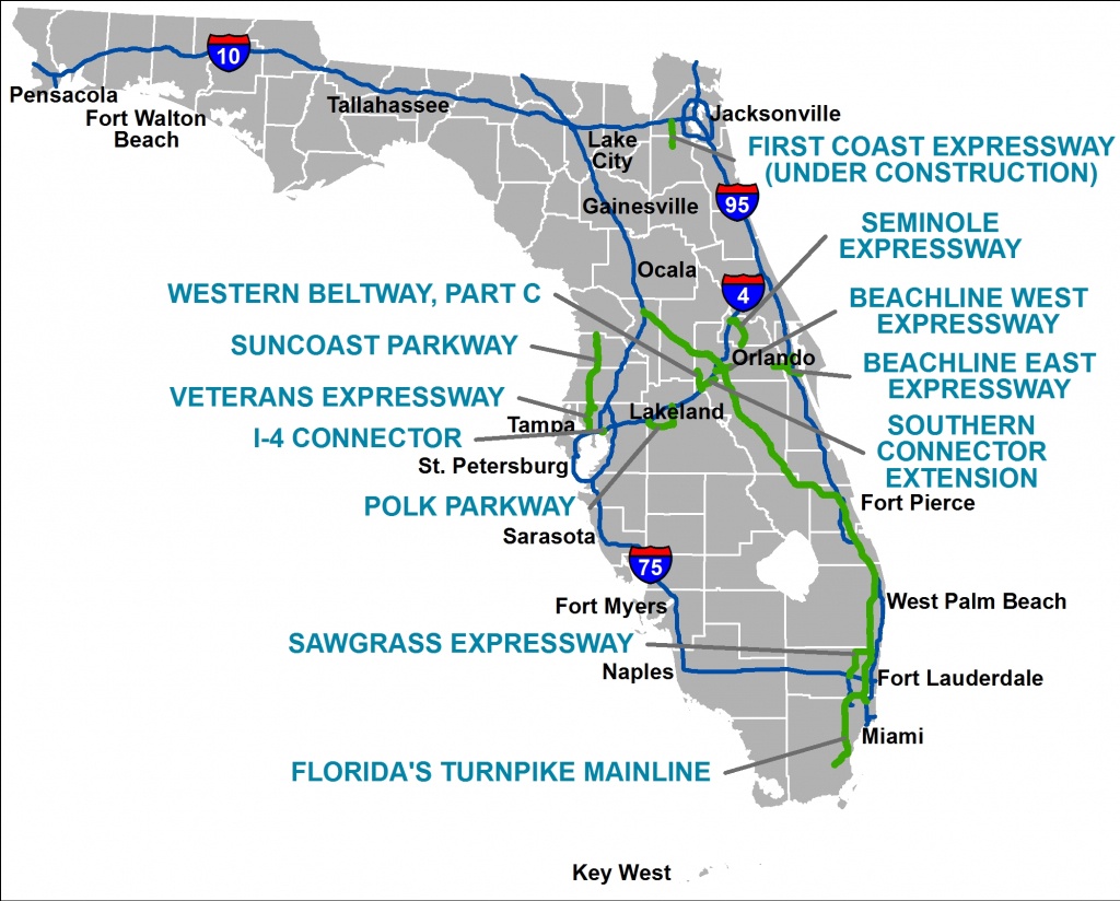 Florida&amp;#039;s Turnpike - The Less Stressway - Lake Worth Florida Map
