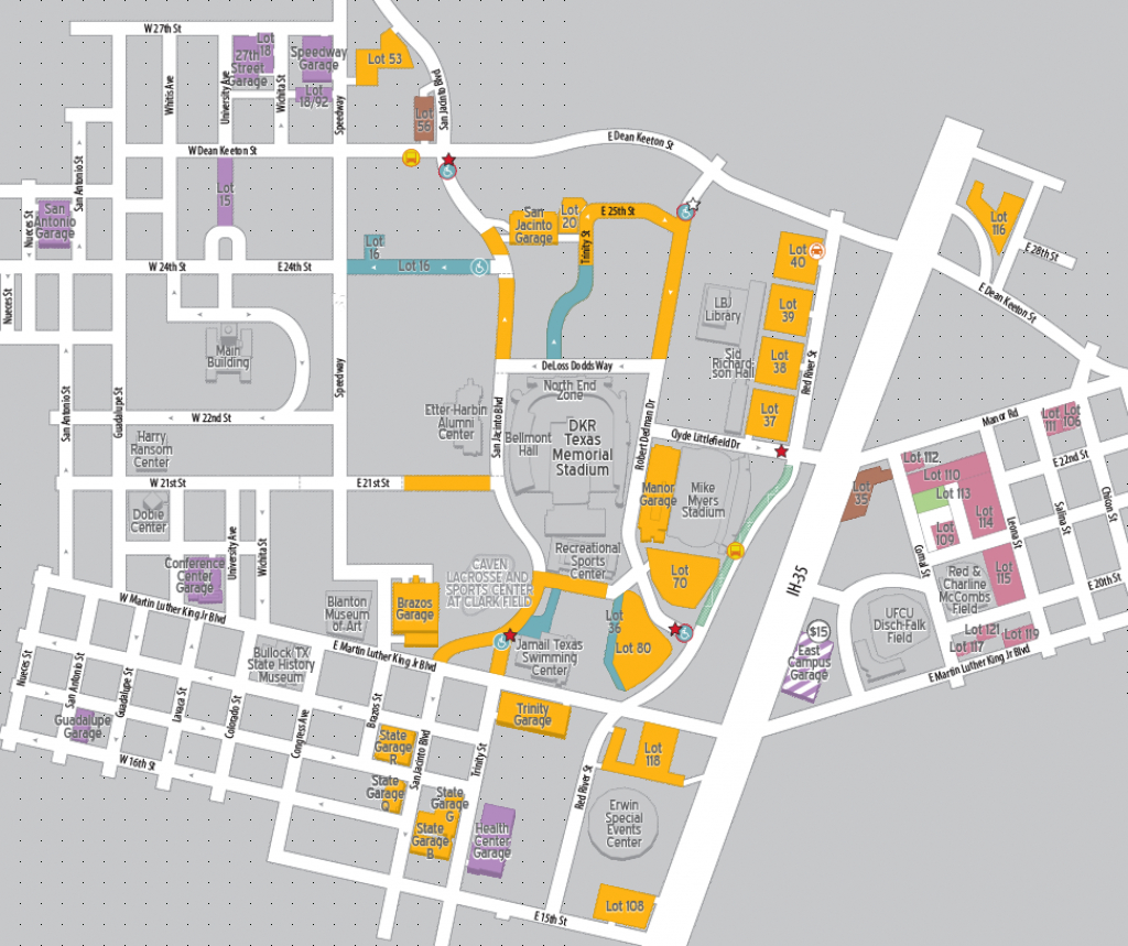 Football Parking 2018 | Parking &amp;amp; Transportation | The University Of - University Of Texas Football Stadium Map