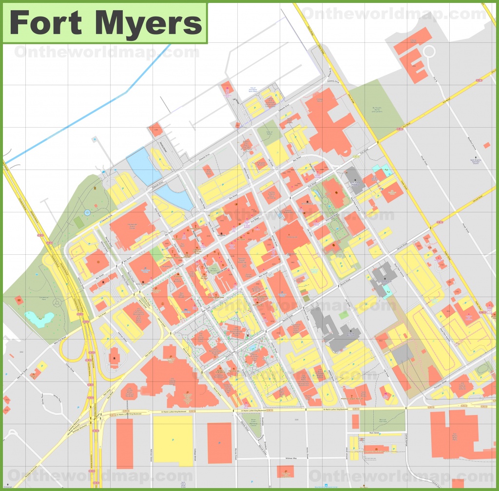 Fort Myers Downtown River District Map - North Fort Myers Florida Map
