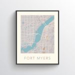 Fort Myers Map Fort Myers Print Fort Myers Poster Fort | Etsy   Printable Map Of Ft Myers Fl