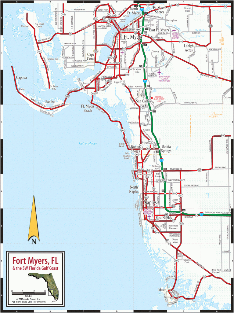 Fort Myers &amp;amp; Naples Fl Map - Show Me A Map Of Naples Florida