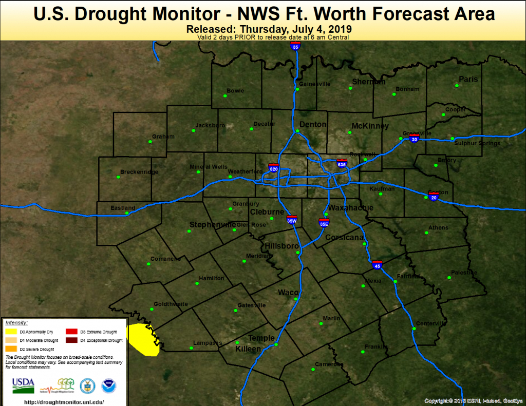 Fort Worth/dallas, Tx - Waco Texas Weather Map