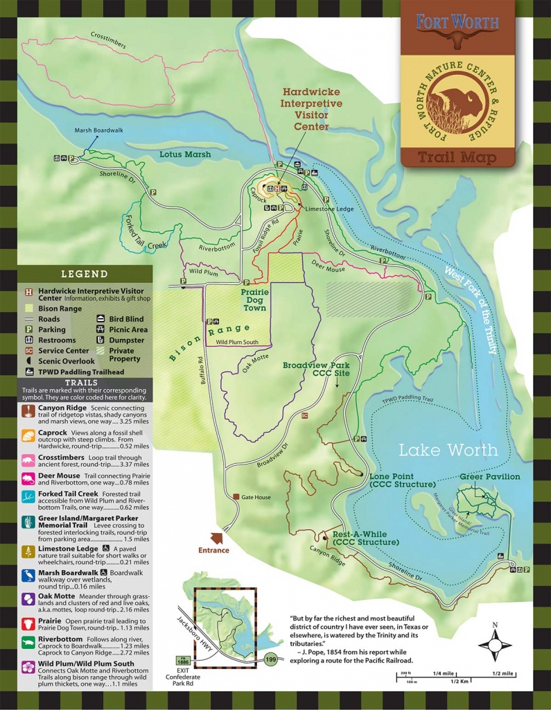 Fort Worth Nature Center &amp;amp; Refuge | Trails - Texas Hiking Trails Map