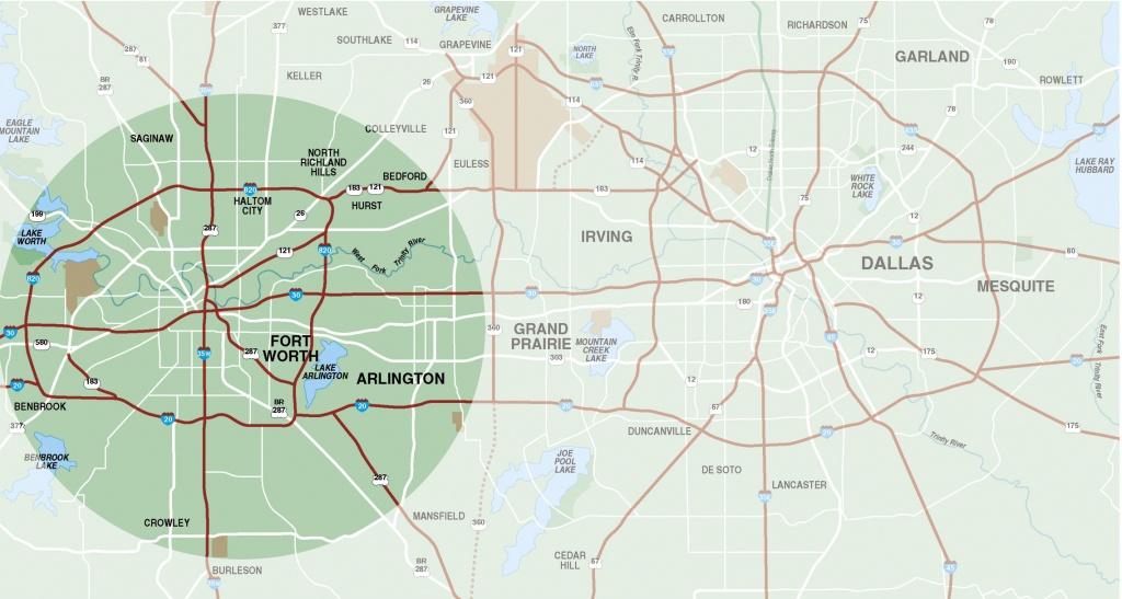 Fort Worth Surrounding Area Map - Fort Worth Tx • Mappery - Map Of Fort Worth Texas Area