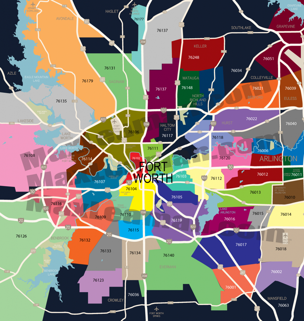 Fort Worth Zip Code Map | Mortgage Resources - Houston Zip Code Map Printable