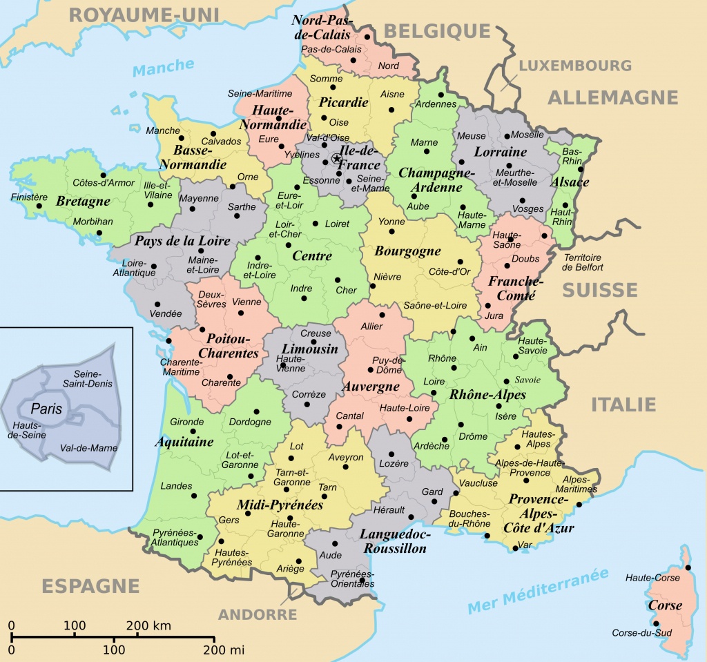 France Maps | Maps Of France - Printable Map Of France Regions