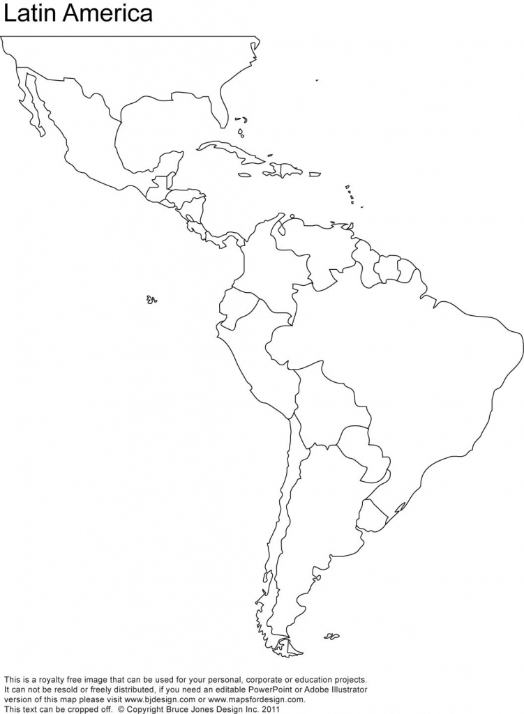Free Blank Map Of North And South America | Latin America Printable - Central America Outline Map Printable