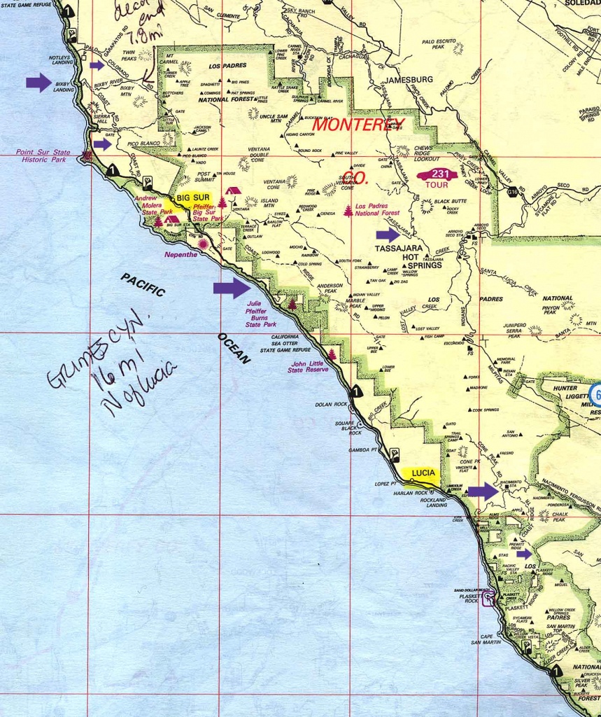 Free Camping Socal, Los Padres National Forest, Mt Pinos Campgrounds - Camping Central California Coast Map