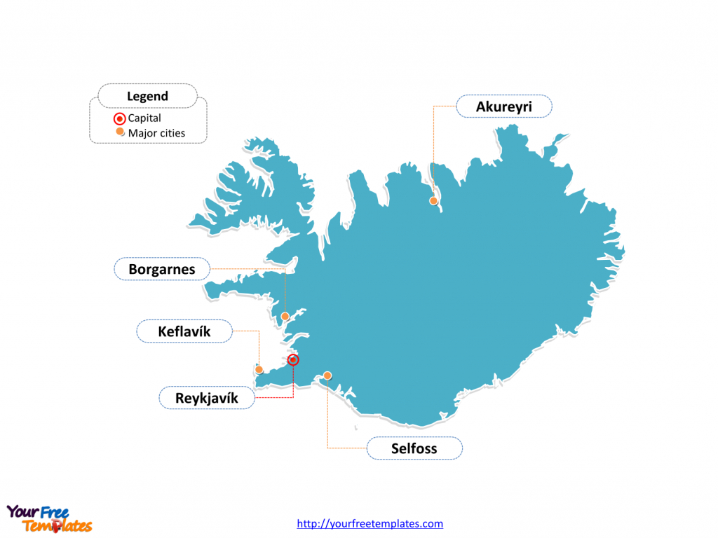 Free Iceland Map Template - Free Powerpoint Templates - Free Printable Map Of Iceland