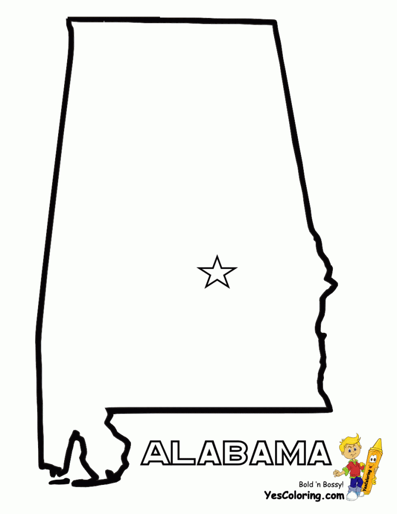 Free Map Of Each State | Alabama - Maryland | State Maps Coloring - Printable State Maps For Kids