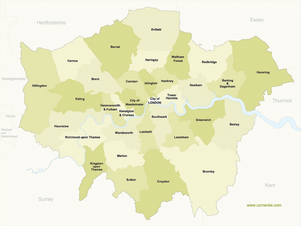 Free Map Of Greater London Boroughs With Names - Printable Map Of London Boroughs