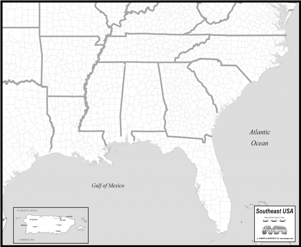 Free Map Of Southeast States - Us Map With Scale Printable