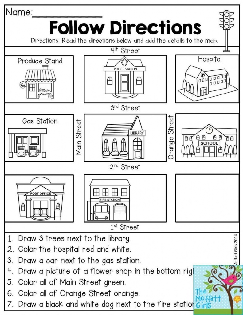 Free Map Skills Worksheets Math Worksheets Free Printable Following - Free Printable Maps And Directions