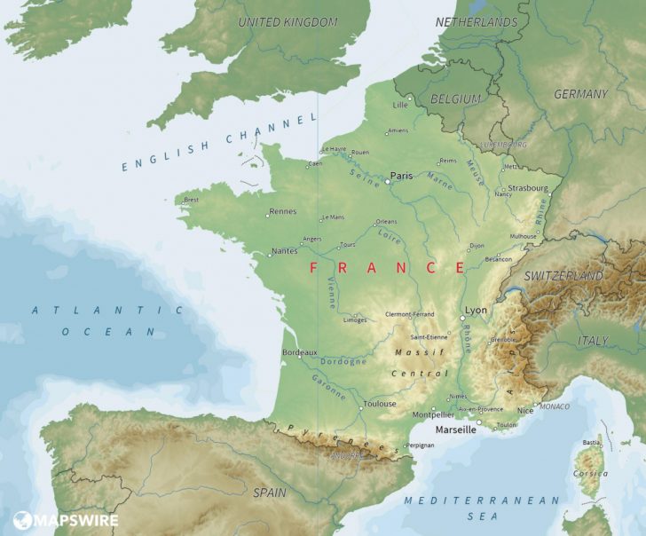 Large Printable Map Of France