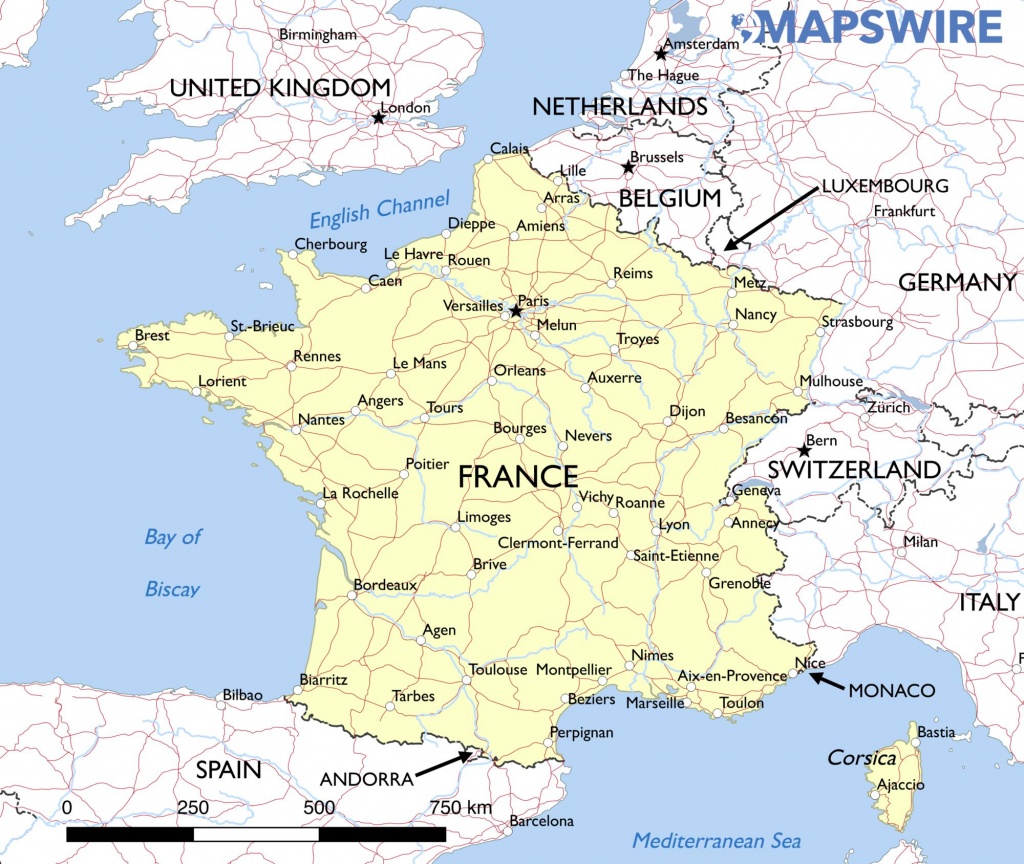 Free Maps Of France – Mapswire - Printable Map Of France