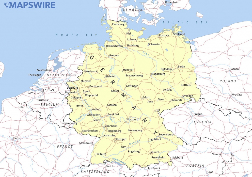Free Maps Of Germany – Mapswire - Free Printable Map Of Germany