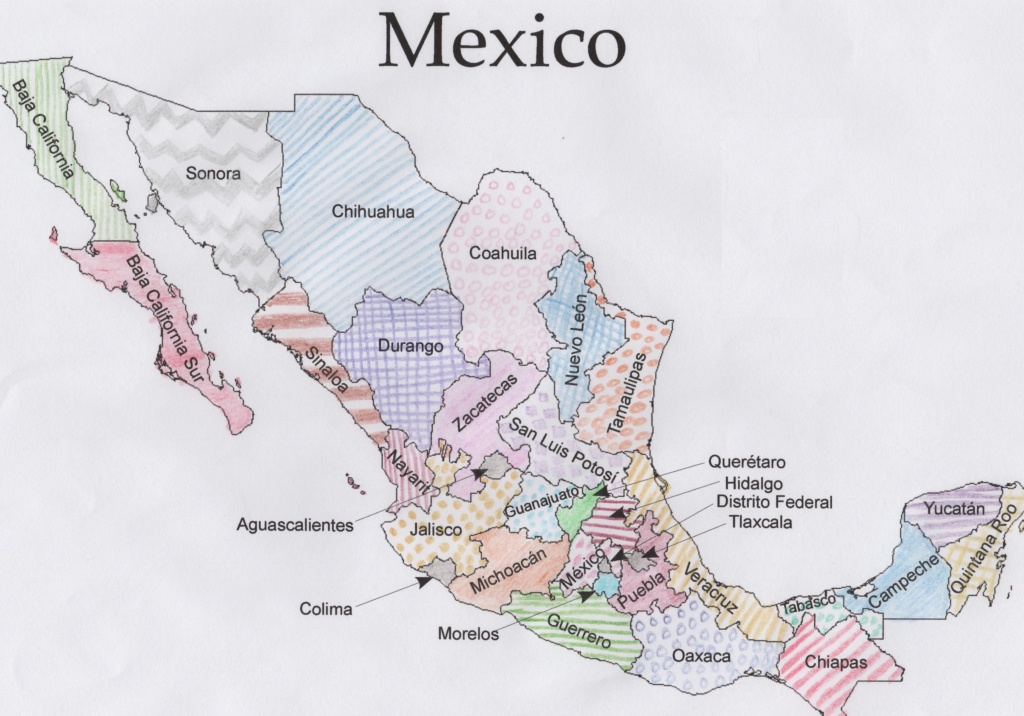 Free Mexico Geography Printable Pdf With Coloring Maps, Quizzes - Printable Map Of Mexico