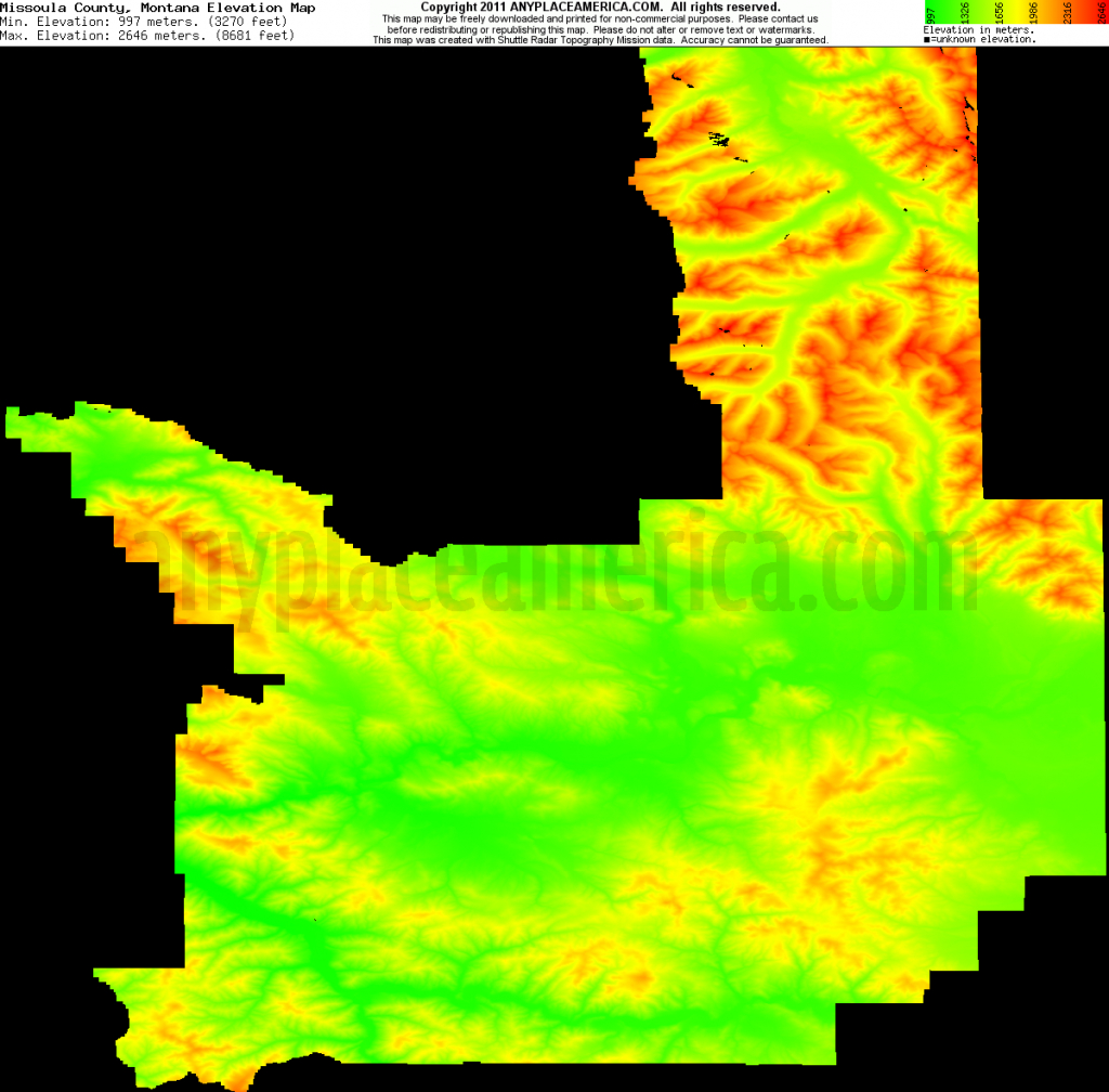 Free Missoula County, Montana Topo Maps &amp;amp; Elevations - Printable Missoula Map