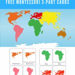 Free Montessori Printable 7 Continents Of The World 3 Part   Montessori World Map Printable