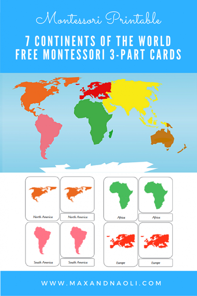 Free-Montessori-Printable-7-Continents-Of-The-World-3-Part - Montessori World Map Printable