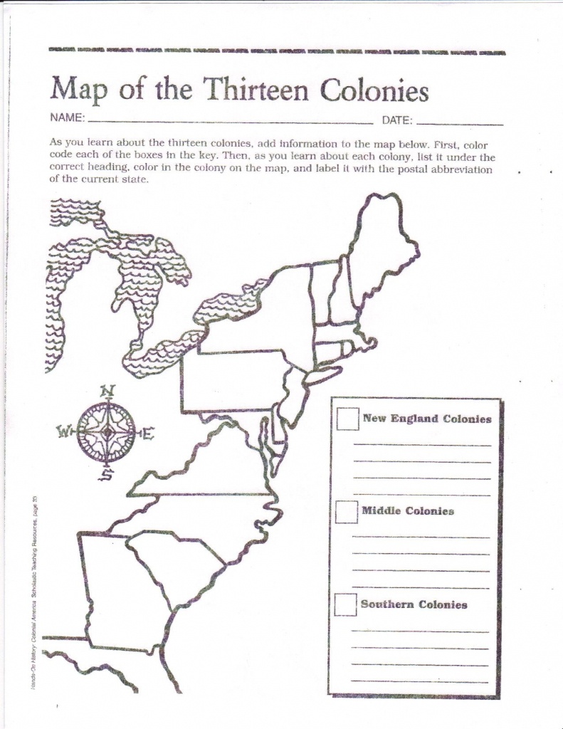 Free Printable 13 Colonies Map … | Activities | 7Th G… - Free Printable Map Activities