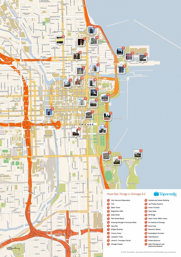 Free Printable Map Of Chicago Attractions. | Free Tourist Maps - Printable Map Of Downtown Chicago Attractions
