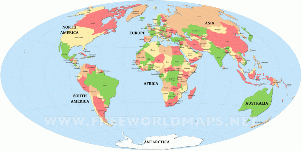 Free Printable World Maps - Free Printable World Map For Kids With Countries