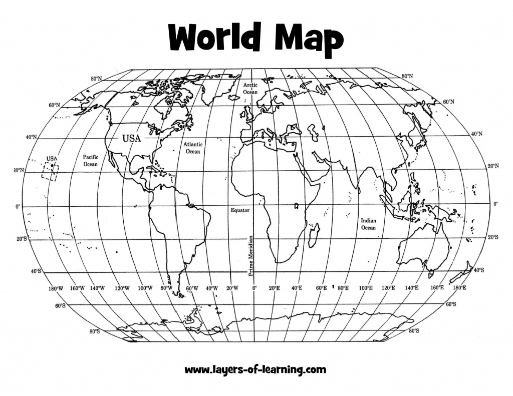 Free Printables | Learning Printables | Teaching Maps, Middle School - Us Map With Latitude And Longitude Printable