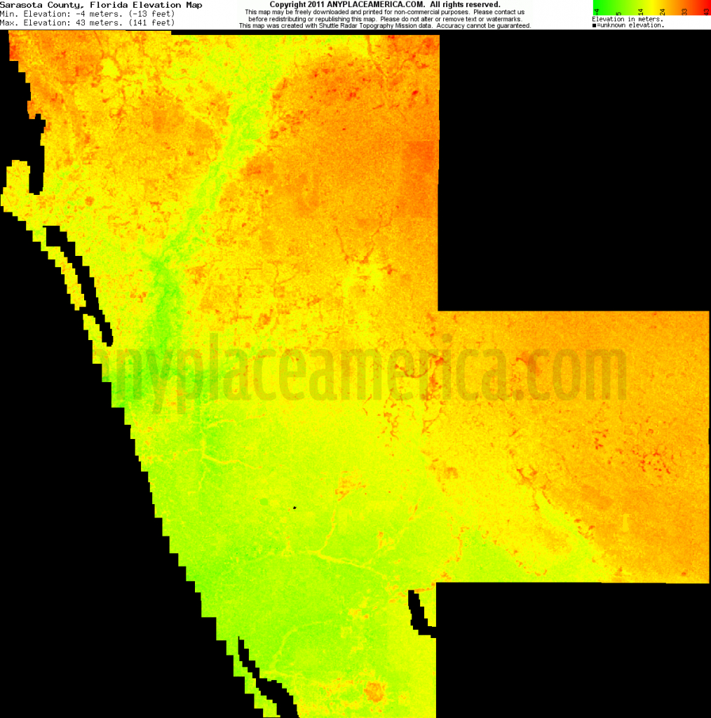 Free Sarasota County, Florida Topo Maps &amp;amp; Elevations - Florida Elevation Map Free