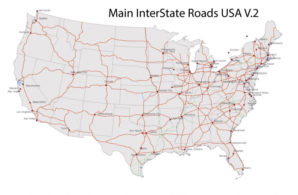 Free United States Road Map And Travel Information | Download Free - United States Road Map Printable