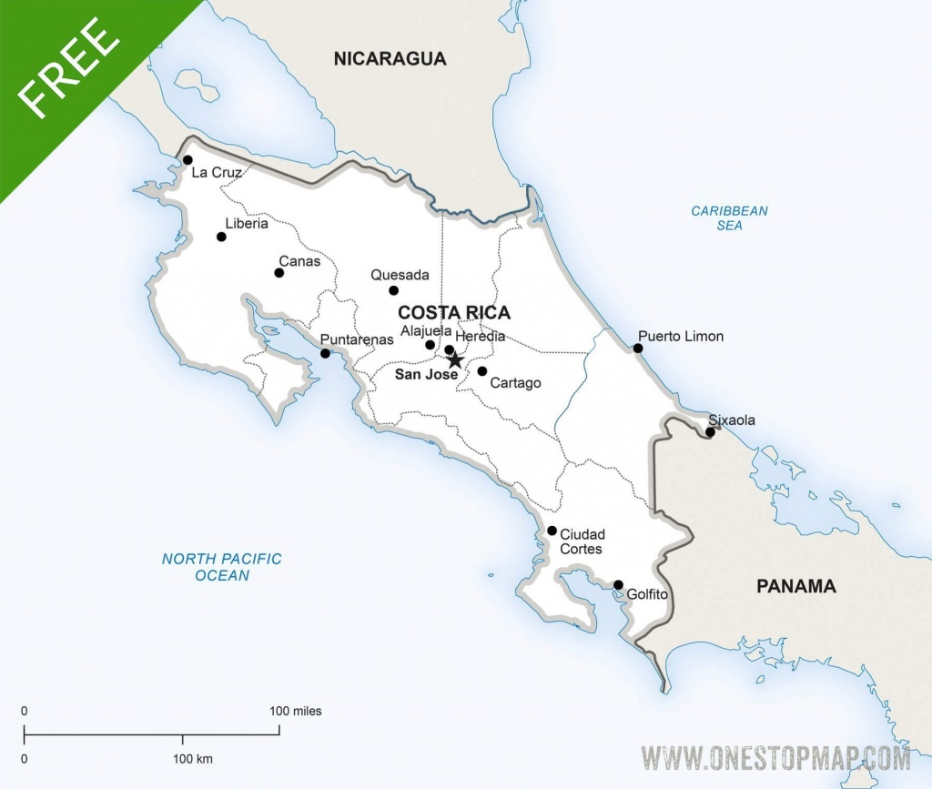 Free Vector Map Of Costa Rica Political | One Stop Map - Printable Map Of Costa Rica