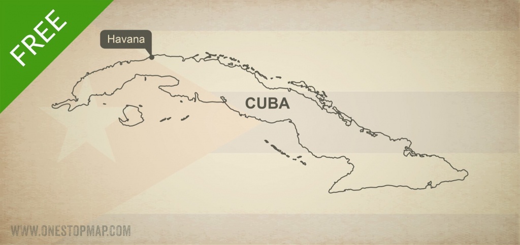Free Vector Map Of Cuba Outline | One Stop Map - Printable Outline Map Of Cuba