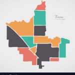 Fresno California Map With Neighborhoods And Vector Image   Fresno California Map