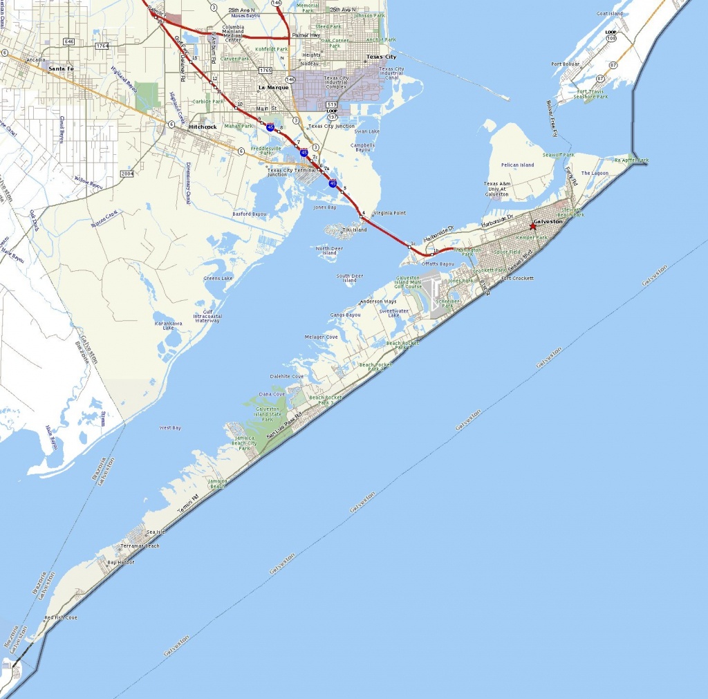 Galveston Island, Texas Map - Travel Fan Art (557806) - Fanpop - Map Of Galveston Texas