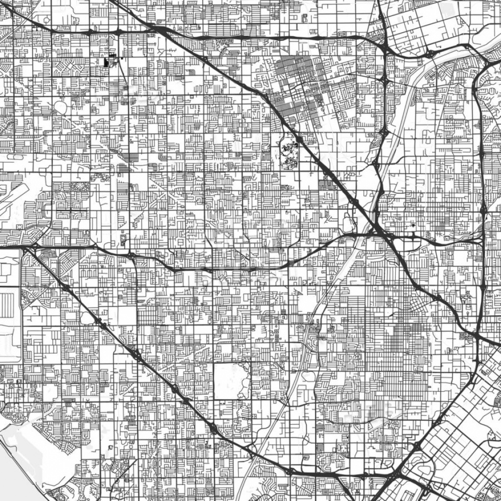 Garden Grove, California - Area Map - Light | Hebstreits Sketches - Where Is Garden Grove California On The Map